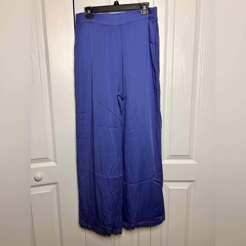 Cloth & Stone Women Large‎ Blue High Rise Wide Leg Pull on Pants Ecovero